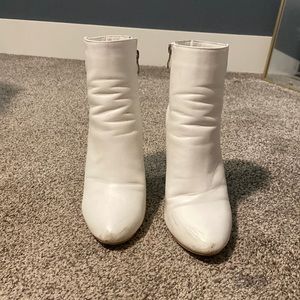 White high heels boots, 6.